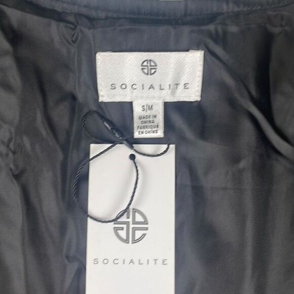 Socialite Diamond Pattern Quilted Lightweight Zip Front Vest / Liner S/M Black - Picture 6 of 7